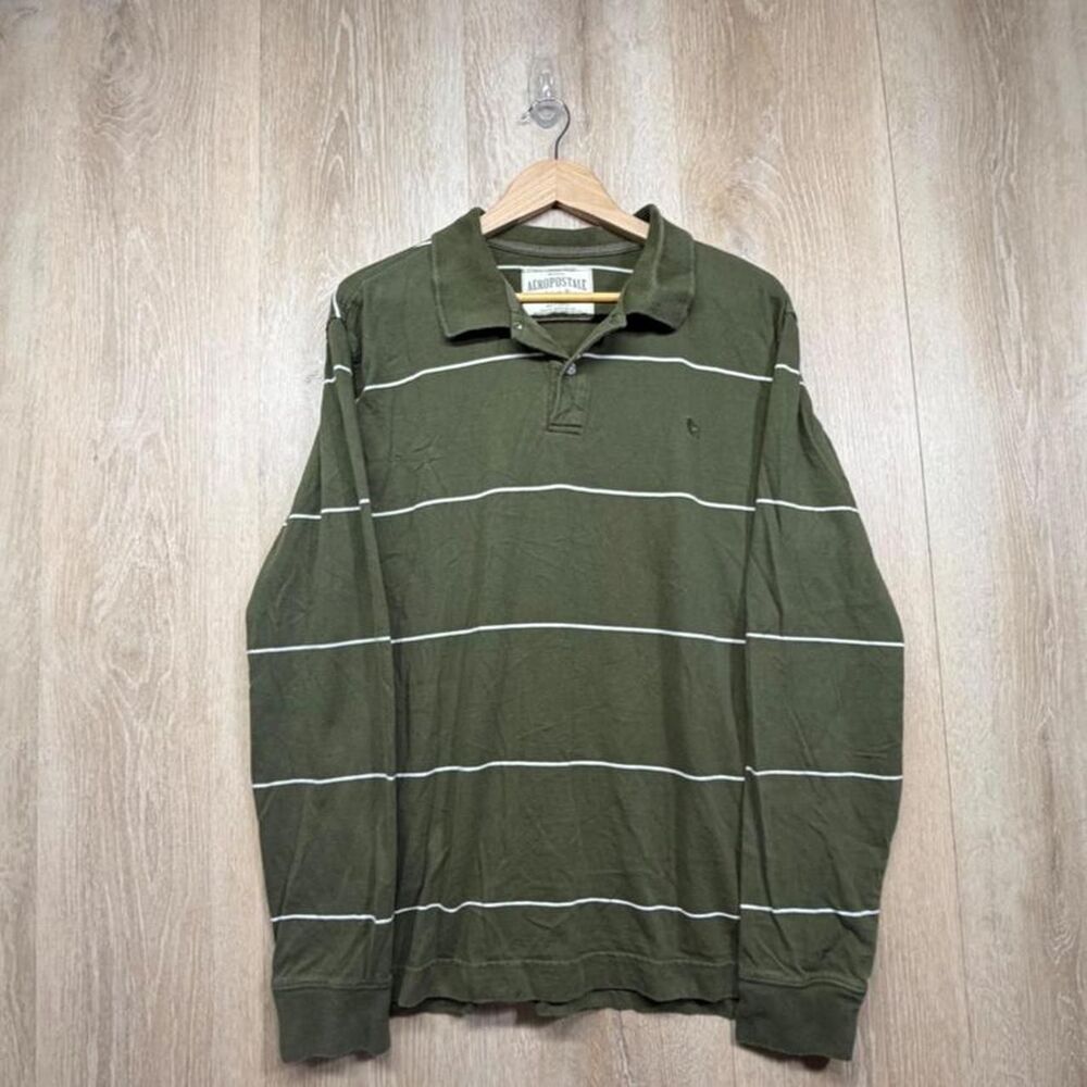Aeropostale Men's Green and Khaki Polo-shirts